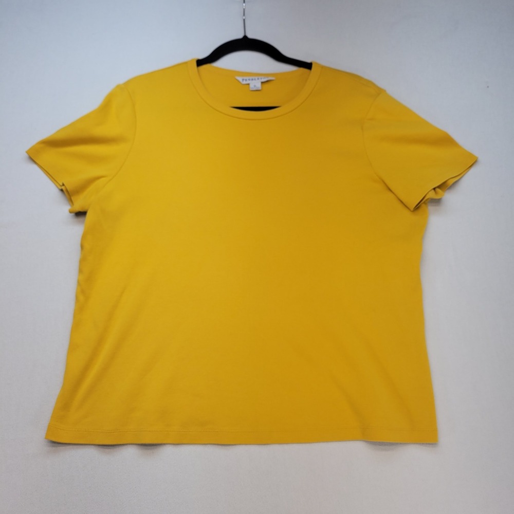 Pendleton T-Shirt Women XL Yellow Classic Short Sleeve 100% Cotton Solid Tee